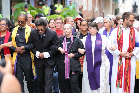 clergy marching in Charlottesville