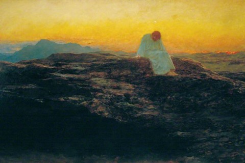 painting of Jesus in the wilderness