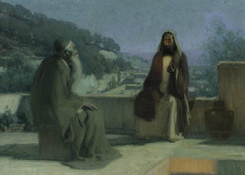 painting of Jesus and Nicodemus