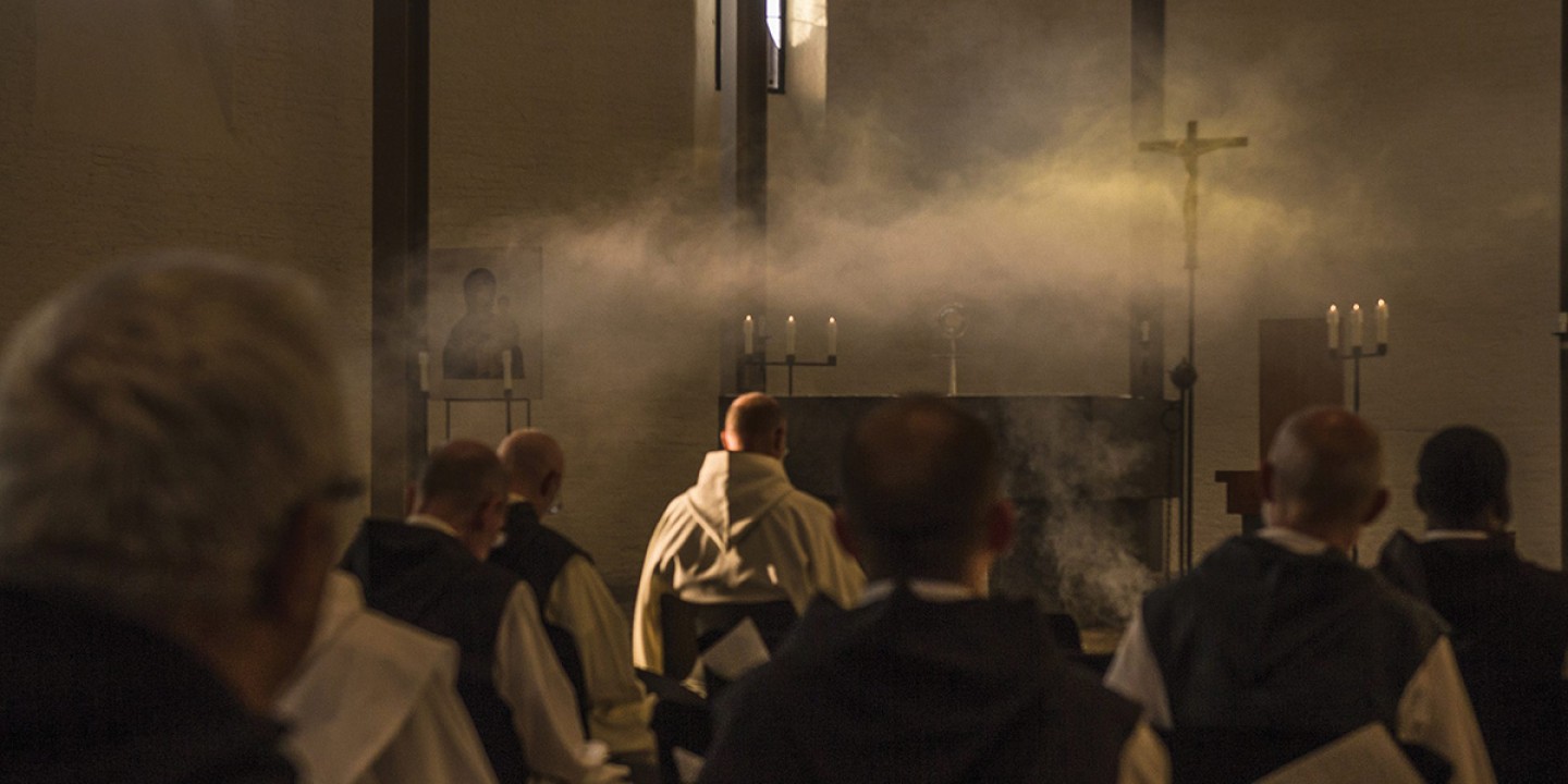 catholic monk praying